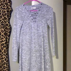 Long sleeve grey dress